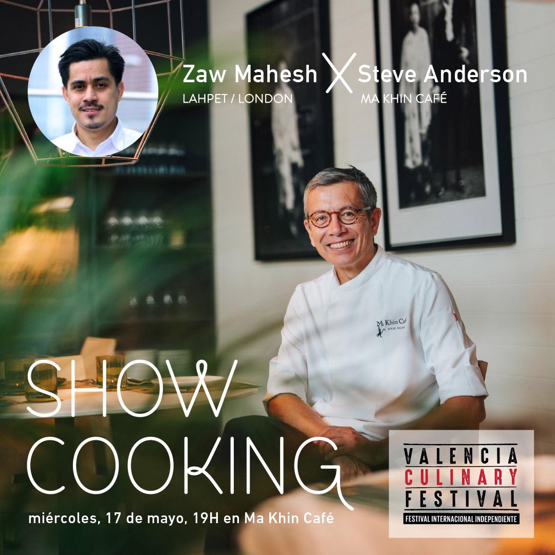 Cena y show cooking con Steve Anderson y Zaw Mahesh -