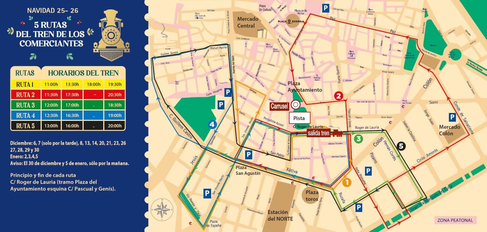 ruta-y horarrios-tren-de-la-navidad-comerciantes-ayuntamiento-valencia